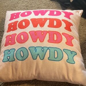 Howdy Multicolor Decorative Pillow
